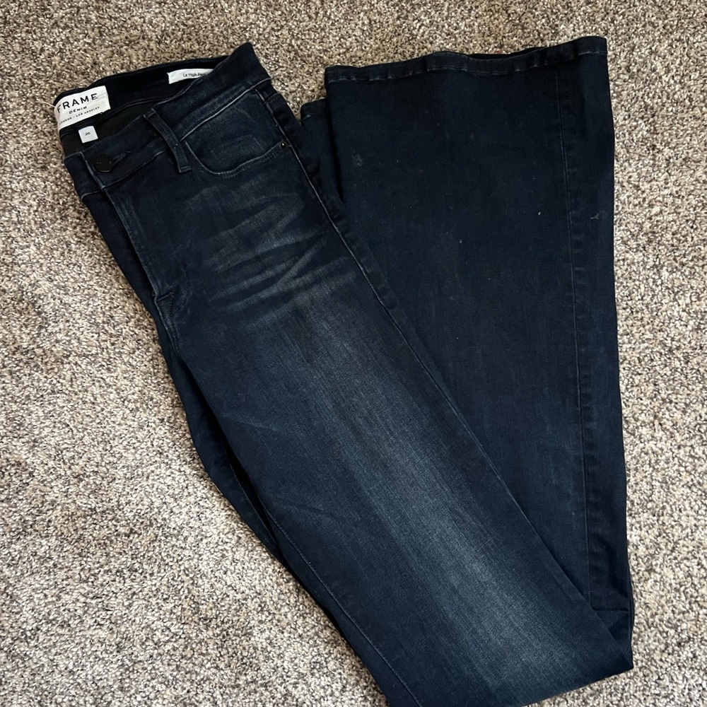 FRAME Black Denim Flare Jeans